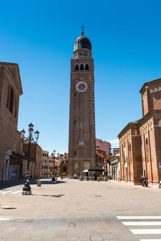 a tall clock tower towering over a city street, inspired by Quirizio di Giovanni da Murano, renaissance, slightly sunny, crowded square, taken in the early 2020s, town hall