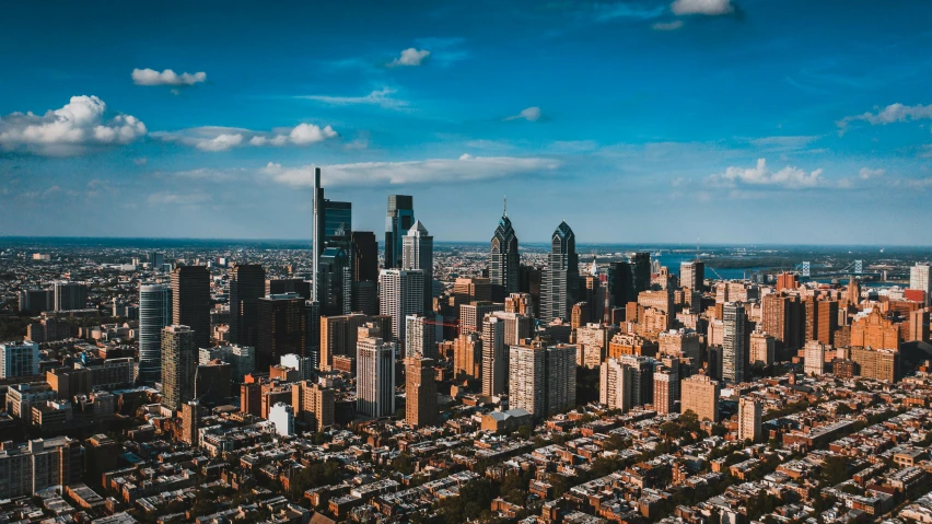 a large city with lots of tall buildings, pexels contest winner, always sunny in philadelphia, fan favorite, high resolution image, chillhop