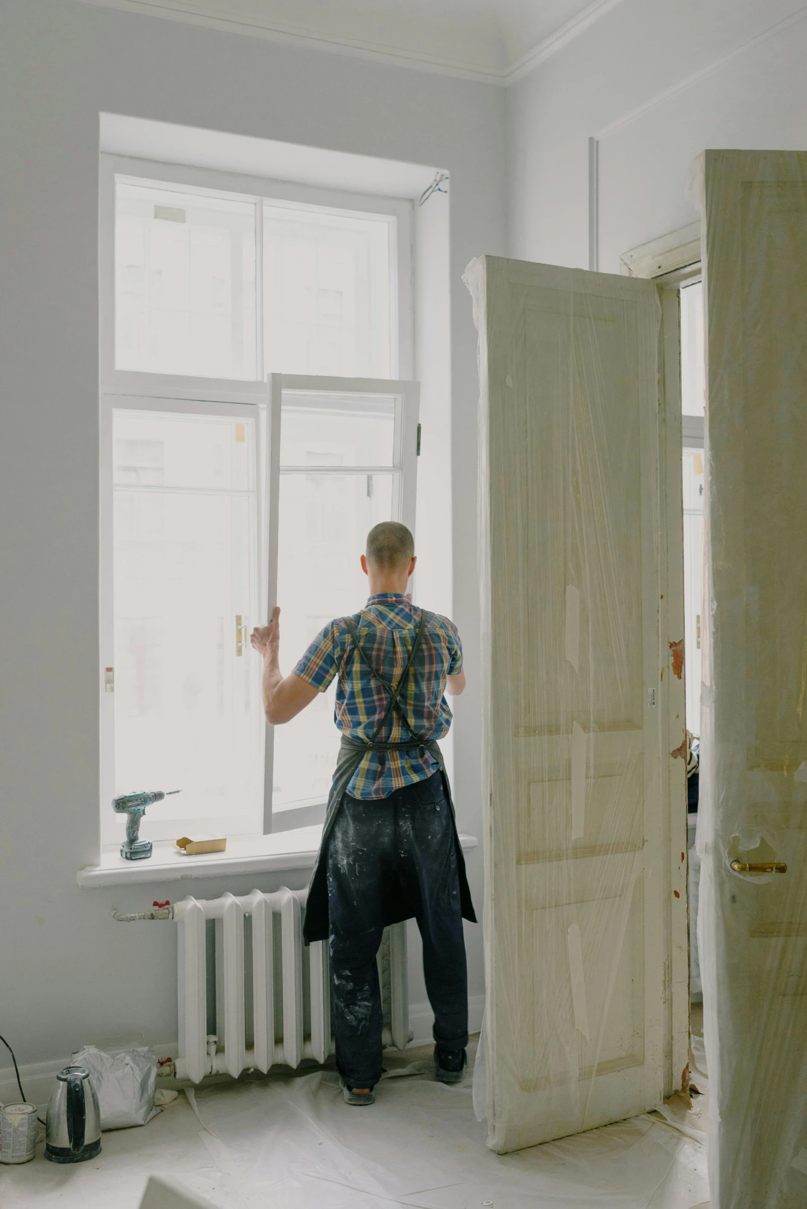 a man that is standing in front of a window, repairing the other one, profile image, alexander abdulov, still frame