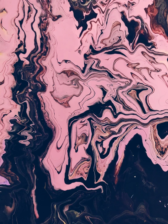 a close up of a painting of a tree, an abstract drawing, trending on pexels, generative art, pink slime everywhere, dark chocolate painting, phone wallpaper, liquid sculpture