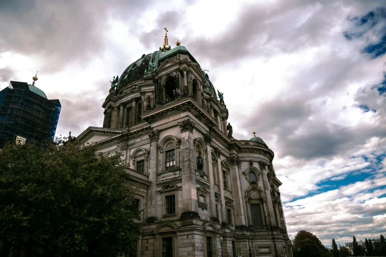 a large building with a clock on top of it, pexels contest winner, berlin secession, church cathedral, 2 0 2 2 photo, 🚿🗝📝