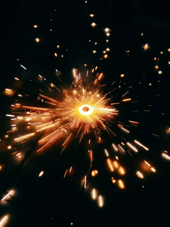 a close up of a firework in the dark, pexels contest winner, light and space, 3 d octane render 8 k, islamic, shot on gopro9, profile picture