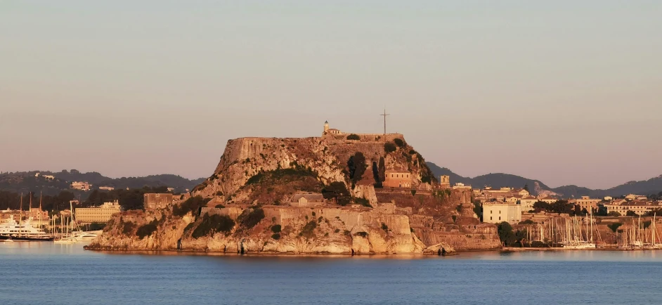 a small island in the middle of a body of water, pexels contest winner, renaissance, count of monte cristo, herzog de meuron, profile image, greek setting