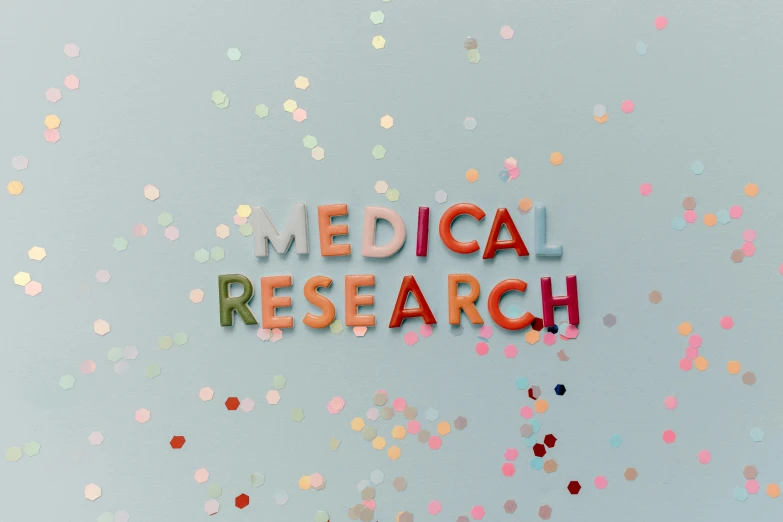 a sign that says medical research surrounded by confetti, trending on pexels, conceptual art, background image, frank moth, medieval, tara mcpherson