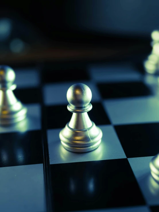 a group of chess pieces sitting on top of a chess board, slide show, featured, up close