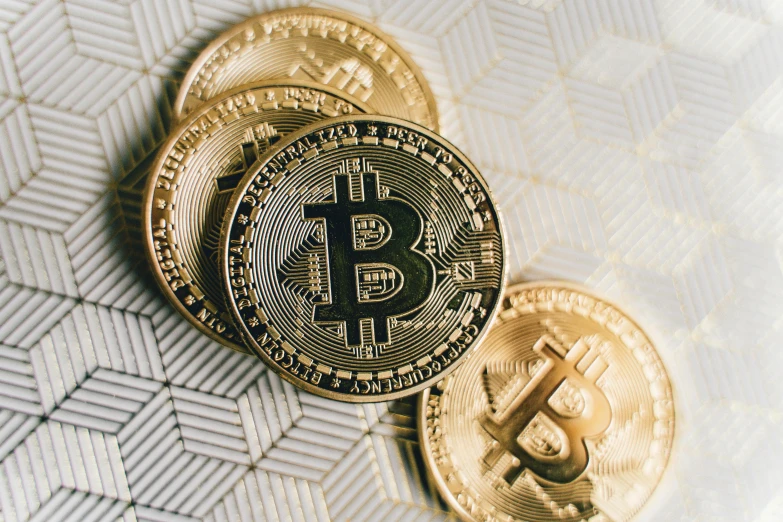 a pile of bitcoins sitting on top of each other, by Carey Morris, trending on unsplash, renaissance, detail shots, instagram post, detailed product image, y2k”