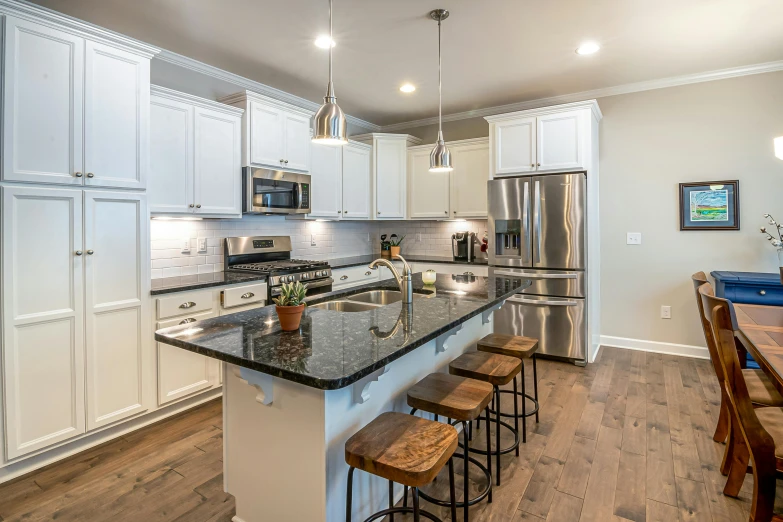 the kitchen is clean and ready for us to use, a portrait, pexels, zillow interior, thumbnail, high rendering, extremely high resolution