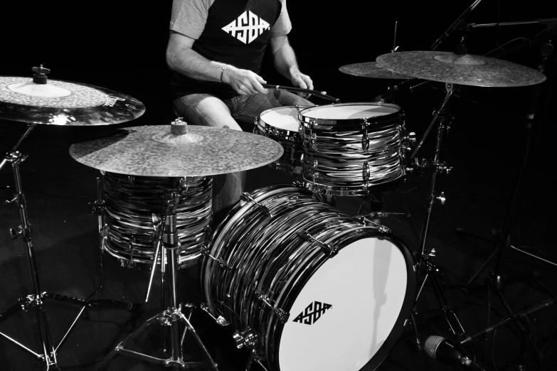 a man sitting on top of a drum set, profile image