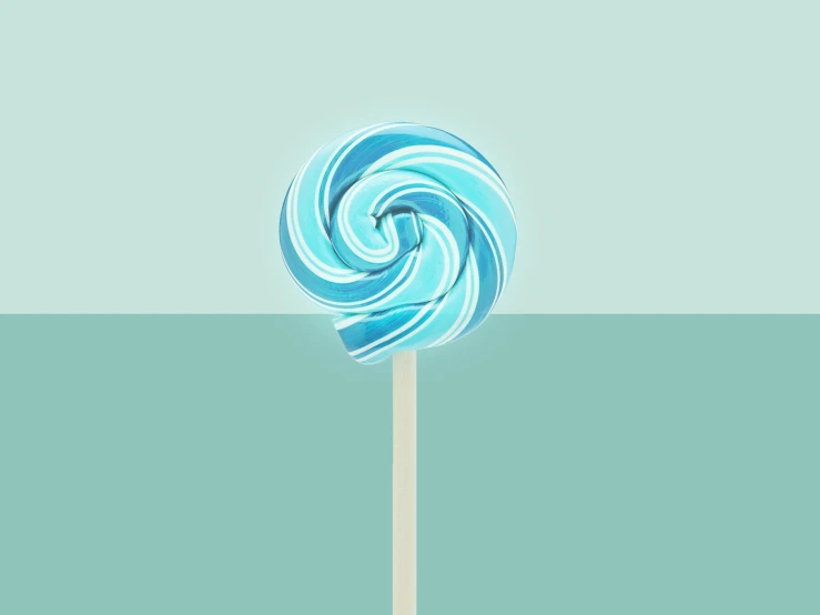 a blue lollipop sitting on top of a wooden stick, vector art, by Justin Sweet, unsplash, conceptual art, jelly - like texture, avatar image, candy pastel, sea