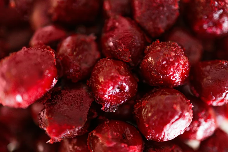 a close up of a pile of strawberries, dried blood, shiny crisp finish, thumbnail, bottom angle