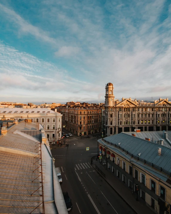 a view of a city from the top of a building, saint petersburg, lgbtq, 2019 trending photo, skies behind