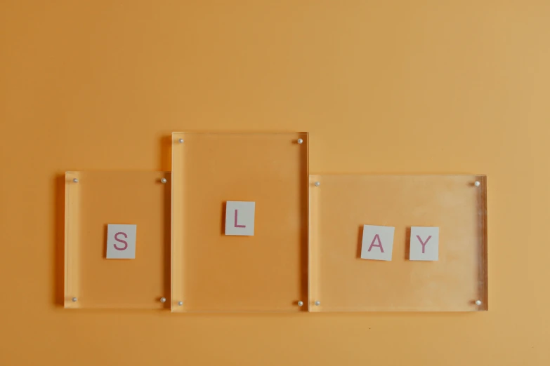 a couple of pieces of glass sitting on top of a table, an album cover, by Peter Alexander Hay, unsplash, visual art, letter s, whiteboards, playful!!!, slay