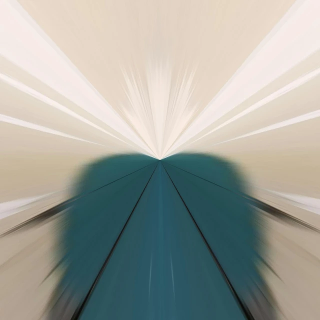 a blurry photo of a person riding a train, inspired by Chris Moore, trending on deviantart, abstract illusionism, white cyan, digital art hi, symmetrical artwork, face down