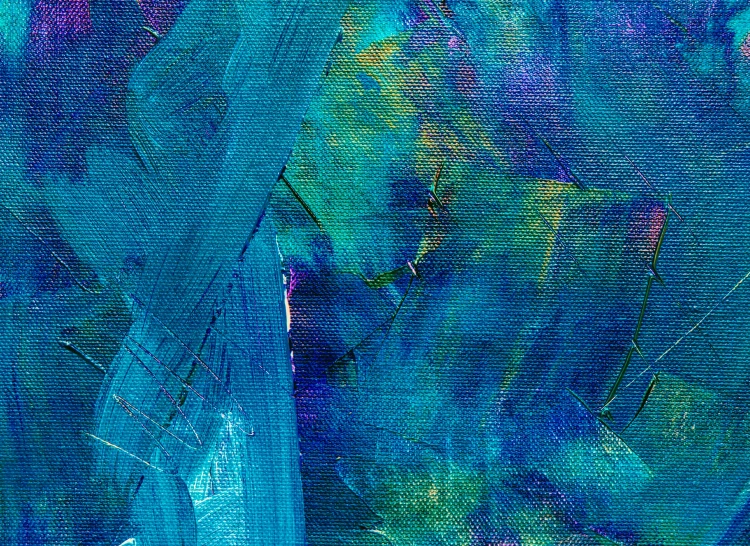 a close up of a painting of blue and green, inspired by Johannes Itten, trending on pixabay, purple blue color scheme, colorful torn fabric, beautiful art uhd 4 k, mysterious jungle painting