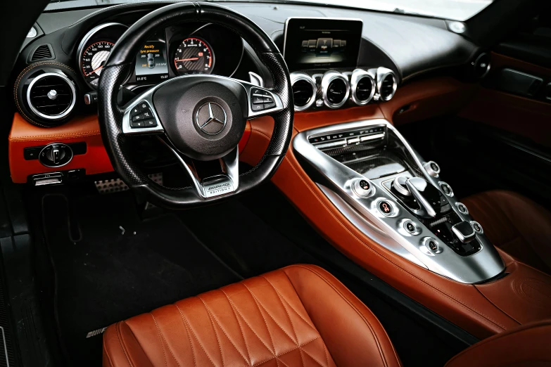 a close up of the interior of a car, by Tom Bonson, pexels, square, mercedez benz, full view of a sport car, high quality upload