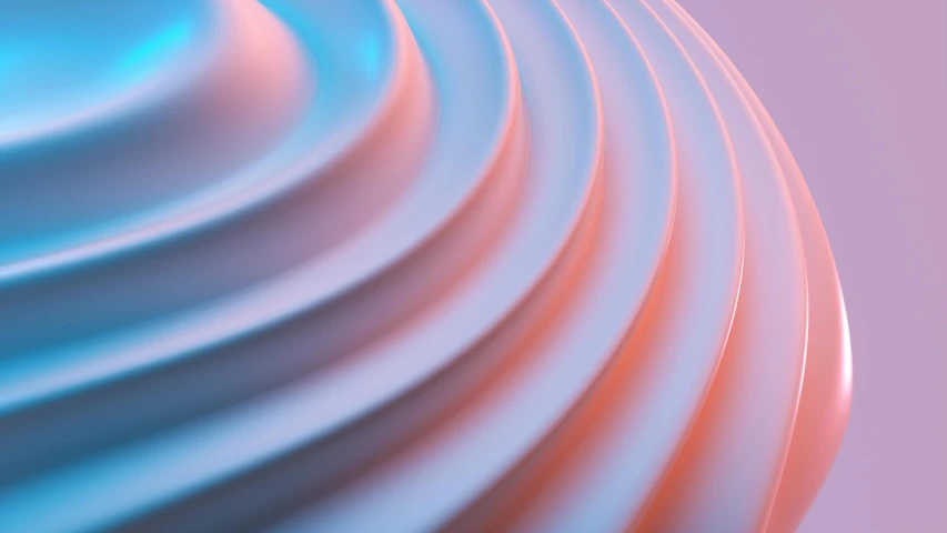 a bunch of plates stacked on top of each other, by Julian Allen, unsplash contest winner, generative art, pink and blue gradients, tube wave, dynamic closeup, ((raytracing))