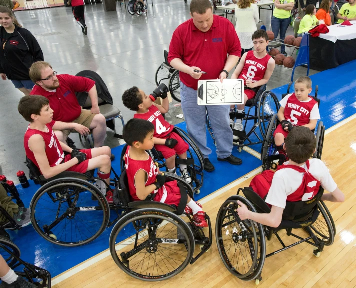 a group of young men in wheelchairs on a basketball court, award winning color photo, iu, sports photo, 15081959 21121991 01012000 4k