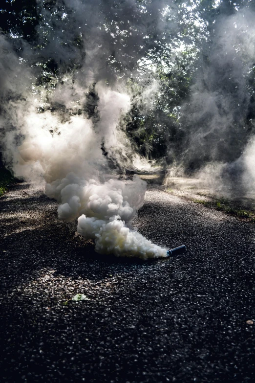 there is a lot of smoke coming out of the ground, by Jacob Toorenvliet, unsplash contest winner, hyperrealism, bombs, tubular creature, 5k, bugs