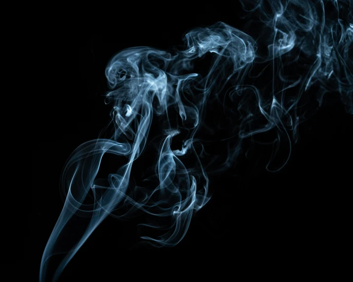 a close up of smoke on a black background, by Adam Marczyński, pexels contest winner, blue haze, trailing white vapor, weed background, ilustration