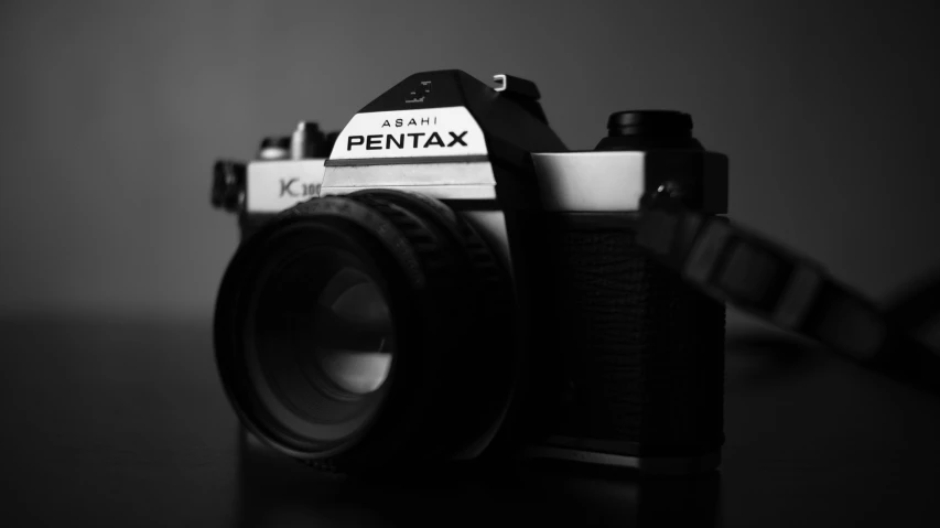 a black and white photo of a camera, by Adam Rex, pentax 67, 7 0 s photo, photographic render, 8k octan photo