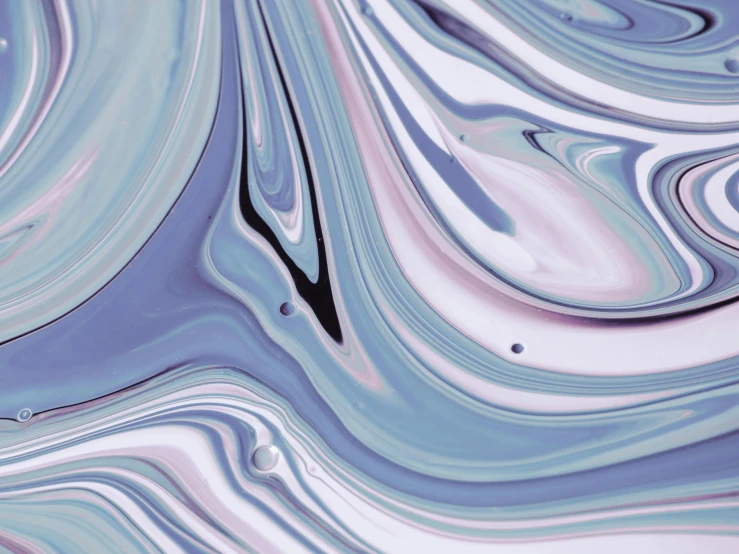 a painting with blue and white swirls on it, inspired by Yanjun Cheng, trending on pexels, analytical art, pink white turquoise, made of liquid purple metal, illustration iridescent, glass skin