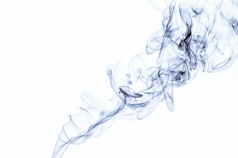 a close up of smoke on a white background, by Paul Davis, pexels, digital ilustration, blue, grey, decoration