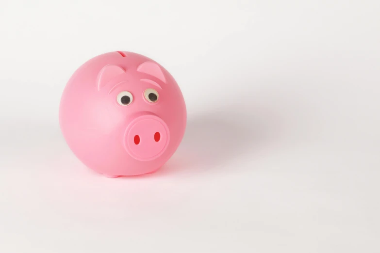 a pink piggy bank sitting on top of a white surface, 15081959 21121991 01012000 4k, shot on sony a 7, 3 d print, spherical