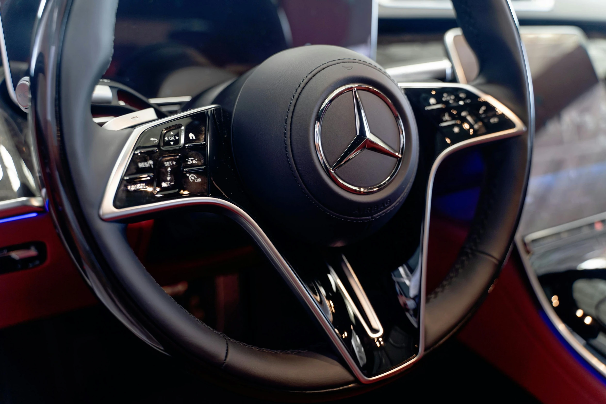 a close up of a steering wheel in a car, mercedes, slide show, exclusive, instagram post