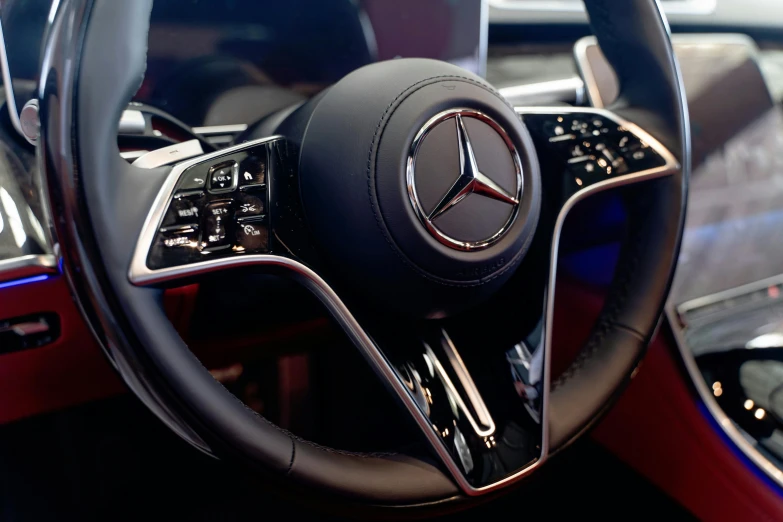 a close up of a steering wheel in a car, mercedes, slide show, exclusive, instagram post