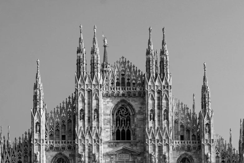 a black and white photo of a cathedral, by Patrick Pietropoli, pexels contest winner, milan schere, detailed photograph high quality, multi layered huge architectures, featured