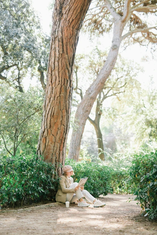 a woman sitting under a tree reading a book, by Albert Dorne, unsplash, rococo, in avila pinewood, wedding photo, 2 5 6 x 2 5 6 pixels, grace kelly