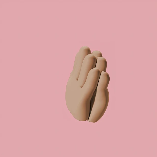 a hand making a gesture on a pink background, an album cover, by Gee Vaucher, conceptual art, kanye west album cover, praying posture, formless brests, kaws