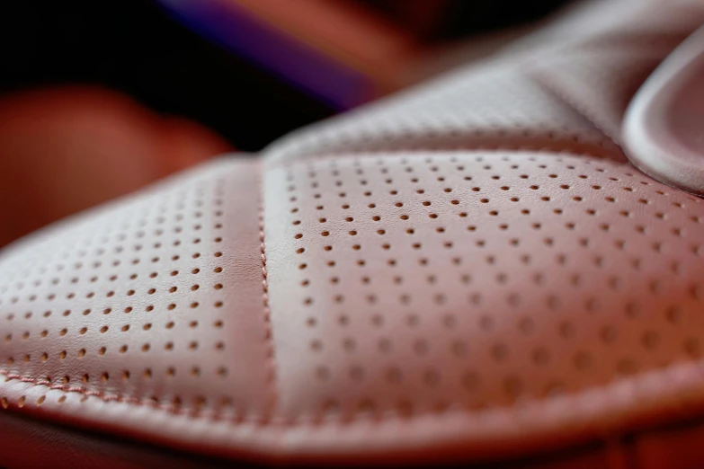 a close up of a pair of white shoes, plush leather pads, audeze, mesh fabrics, colour corrected