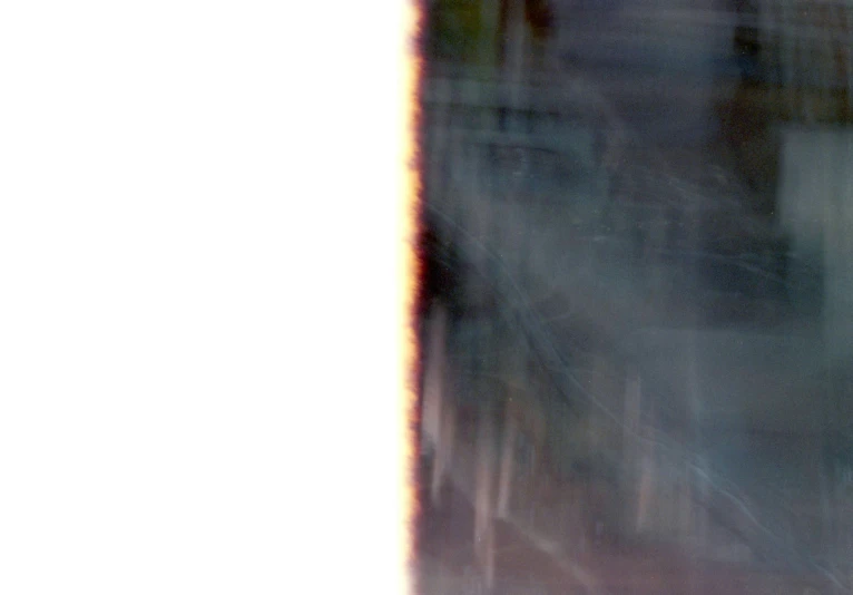 a blurry picture of a fire hydrant in front of a building, inspired by Richter, lyrical abstraction, reflective gradient, damaged webcam image, zoomed out shot, ((monolith))