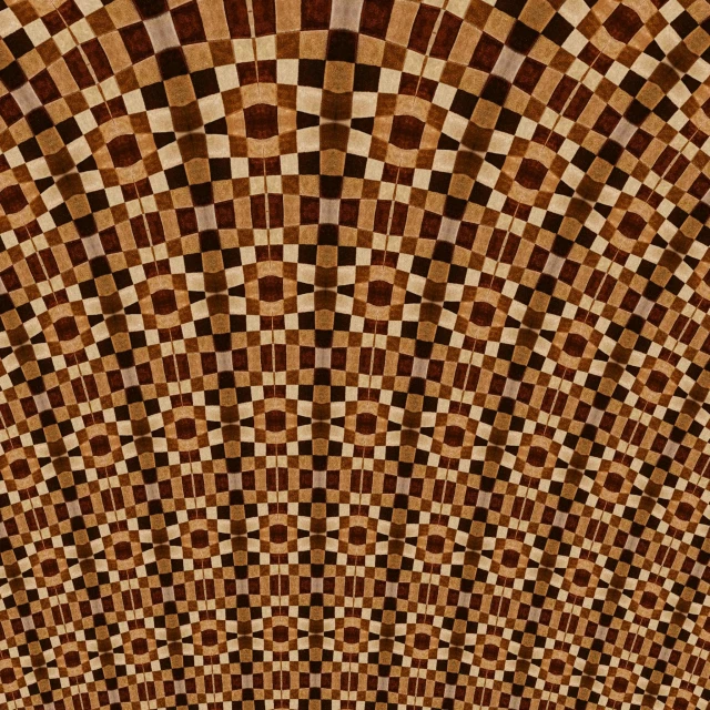 a room filled with lots of brown and white squares, a mosaic, by Jon Coffelt, trending on pixabay, op art, arched ceiling, carved in wood, brown red and gold ”, digital art - n 9