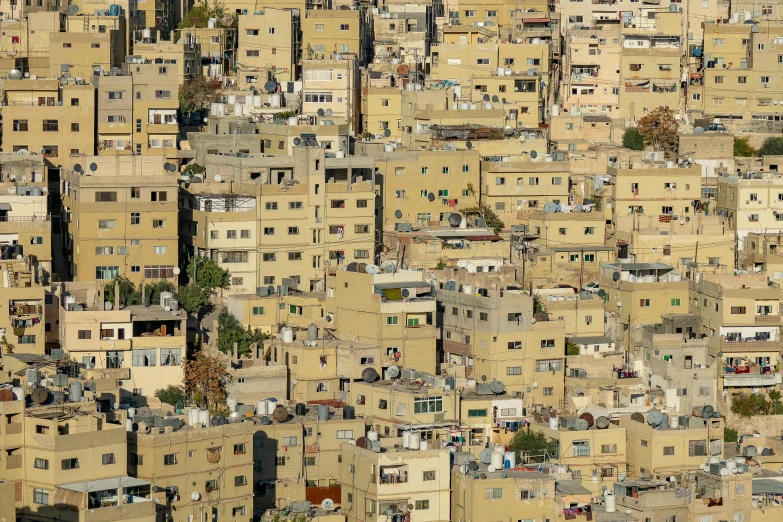 a large city filled with lots of tall buildings, jordan, stacked houses, amazingly composed image, beige
