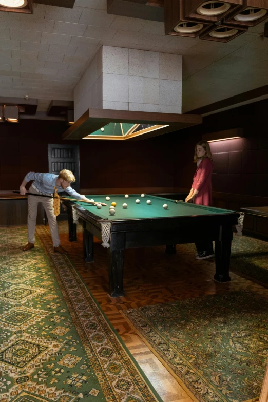 a group of people playing a game of pool, inspired by Henri Le Sidaner, unsplash, art nouveau, paul barson, splash image