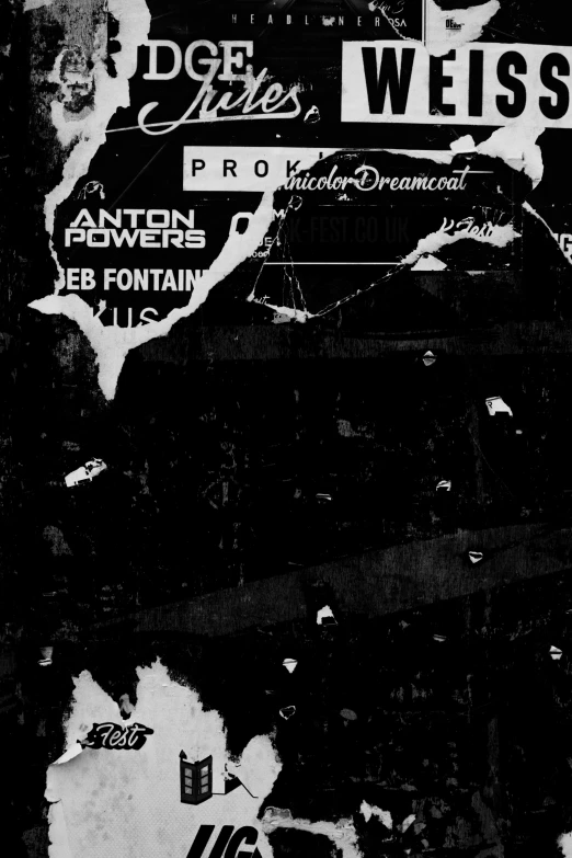 a black and white photo of a sign on the side of a building, an album cover, inspired by Antoni Pitxot, antipodeans, powers, ! dream, fountain, digital provio