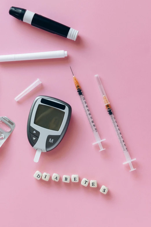 a variety of medical supplies laid out on a pink surface, by Julia Pishtar, trending on pexels, happening, sugary sweet, holding syringe, historical picture, lo fi