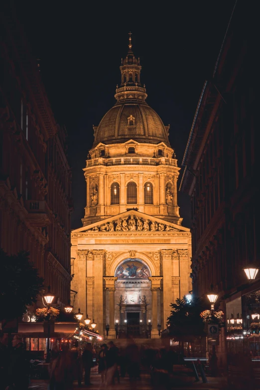 a clock tower in the middle of a city at night, unsplash contest winner, baroque, tall arched stone doorways, budapest, 2 5 6 x 2 5 6 pixels, neoclassical tower with dome