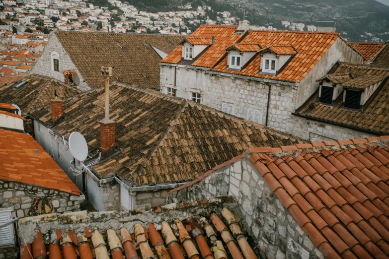 a view of a city from the top of a hill, by Emma Andijewska, pexels contest winner, renaissance, tiled roofs, background image, square, 2 0 0 0's photo