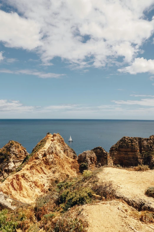 a man standing on top of a cliff next to the ocean, rocha, gigapixel photo, ultrawide landscape, slide show