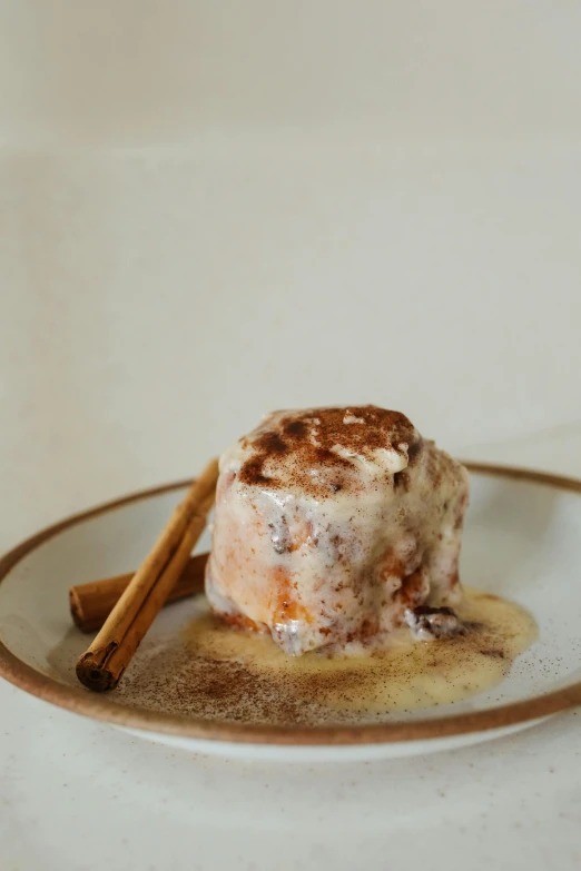 a close up of a plate of food on a table, cinnamon, thumbnail, ice cream on the side, ignant