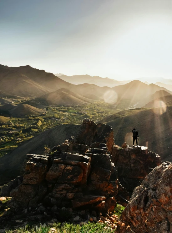 a couple of people standing on top of a mountain, gorgeous sunlight and shadows, award - winning photo ”, new zeeland, 8k resolution”