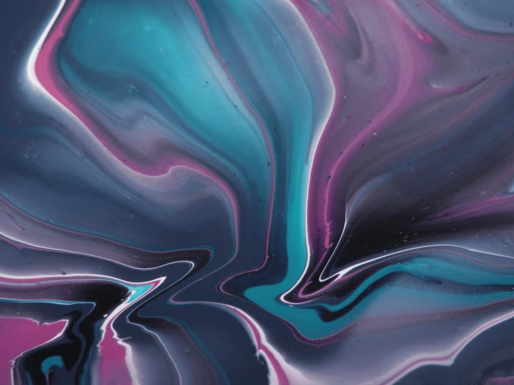 an abstract painting with purple and blue colors, trending on pexels, abstract art, marble reflexes, black and teal paper, flowing curves, pink and teal