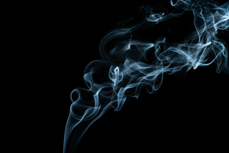 a close up of smoke on a black background, by Daniel Lieske, pexels, blue haze, trailing white vapor, ilustration, incense