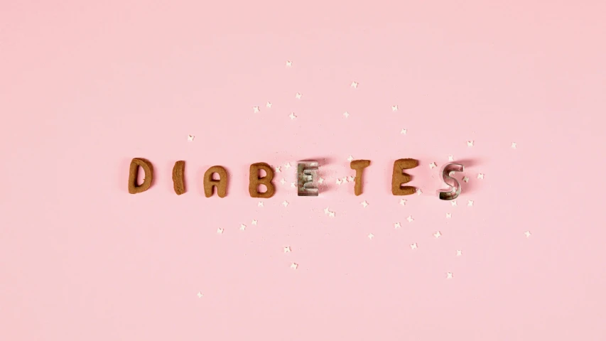 the word diabetes spelled out of doughnuts on a pink background, by Daniel Lieske, trending on pixabay, graffiti, first aid kit, dwarf, instagram story, 🎀 🗡 🍓 🧚