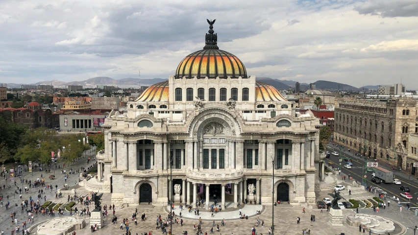 a large building with a dome on top of it, pexels contest winner, art nouveau, mexico, olafur eliasson, avatar image