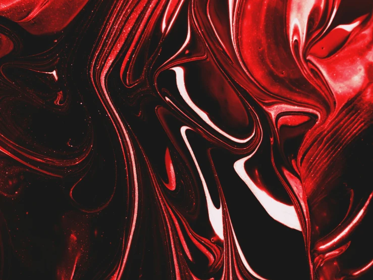 a close up of a red and black abstract painting, trending on pexels, made of liquid metal and marble, maroon red, red and white neon, ilustration