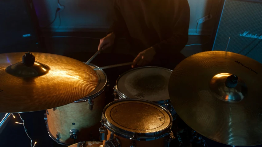 a man that is sitting in front of a drum set, pexels contest winner, textures, 15081959 21121991 01012000 4k, golden glow, lachlan bailey